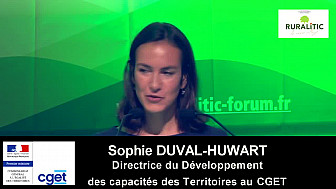 Ruralitic 2019: allocution de Sophie DUVAL-HUWART Directrice du Développement des Capacités des Territoires au CGET @CGET_gouv @j_gourault @RURALITIC2019 