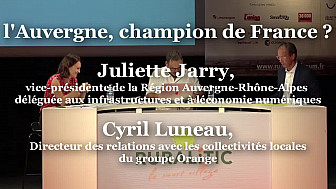 Juliette Jarry Vice-Président d'Auvergne-Rhône-Alpes et Cyril Luneau, Directeur des relations avec les collectivités locales du groupe Orange à RuraliTIC 2020 @orange @MTN_cote #Ruralitic2020 @laurentwauquiez @auvergnerhalpes @juliette_jarry